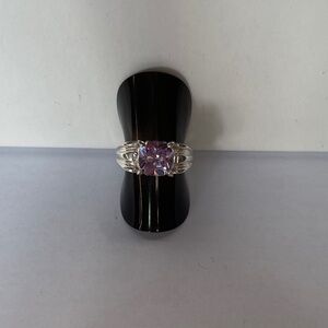 Elegant Silver and Purple Women's Ring